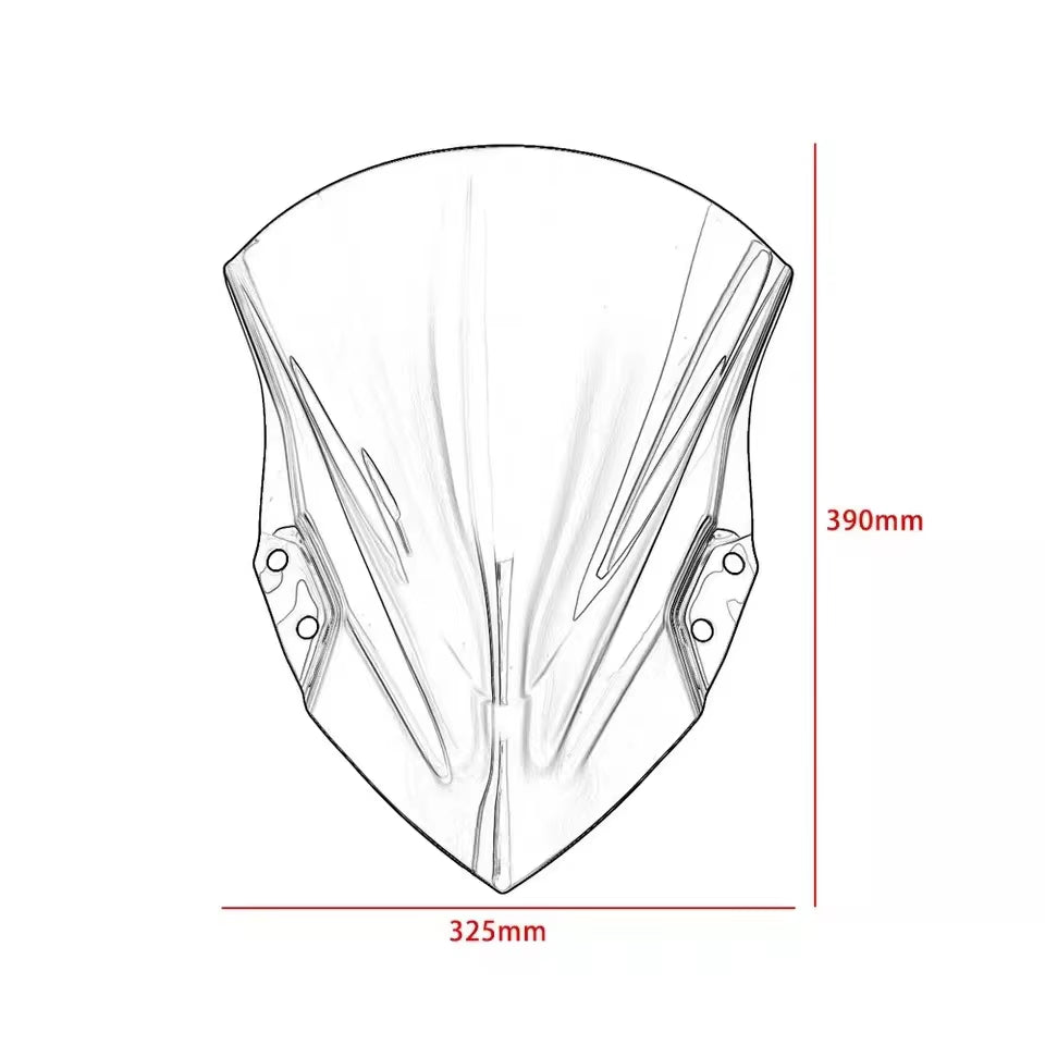 Universal Motorcycle Windshield Visor Black/White PVC New for Ninja400 2018-2024